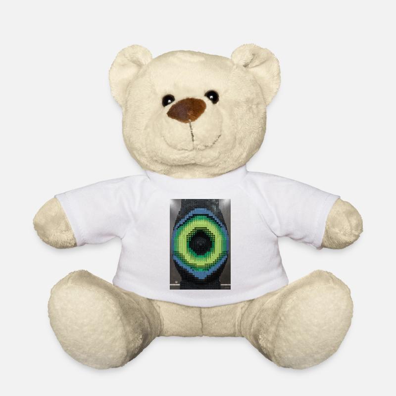 Mosaïque d’œil de pixel - Nounours - blanc