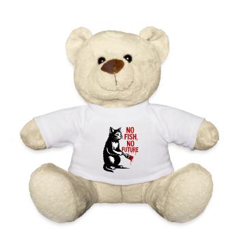Pas de poisson Pas de graffiti de futur chat - Nounours - blanc - Devant