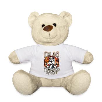 Cadeau mignon de paillettes licorne pour 30 ans - Nounours - blanc - Devant