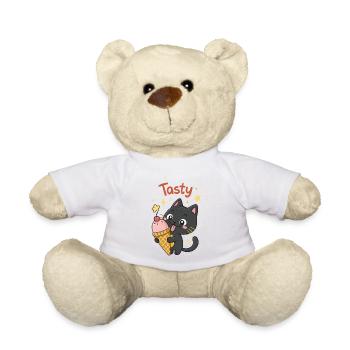 Gourmet-Katze und Eiscreme - Teddy - Weiß - Vorne