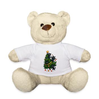 Funny Christmas T-Shirt Gift Cats - Teddy Bear - white - Front