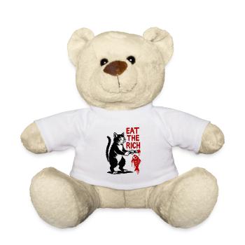 Katzengraffiti: Fischjagd Schrift - Teddy - Weiß - Vorne