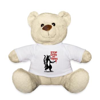 Chat arrête de manger mes amis - Nounours - blanc - Devant