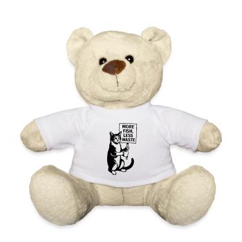 Mehr Fisch Weniger Abfall Katze - Teddy - Weiß - Vorne
