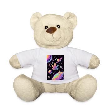 Psychedelische Raum Cannabis Muster - Teddy - Weiß - Vorne