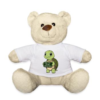 Tortue mignonne avec une phrase de départ drôle - Nounours - blanc - Devant