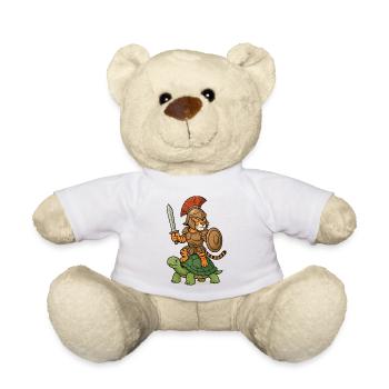 Gladiator Tiger auf Schildkröte - Teddy - Weiß - Vorne