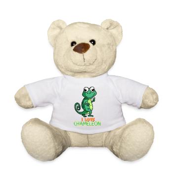 I Love Chameleon Cute Lizard Reptile Pet Animal  - Teddy Bear - white - Front