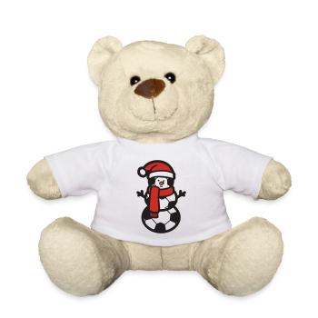 Fußball Schneemann Weihnachten Sport - Teddy - Weiß - Vorne