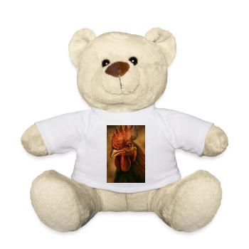 Close up view of rooster with comb - Teddy Bear - white - Front