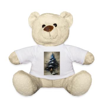 Nachtbaum und Winter-Weihnachtsmann - Teddy - Weiß - Vorne