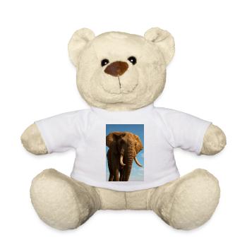 Elephant in close-up with sunshine - Teddy Bear - white - Front