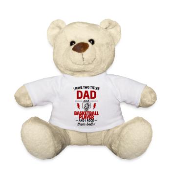 Papa Basketballer Geschenk Vatertag Weihnachten - Teddy - Weiß - Vorne