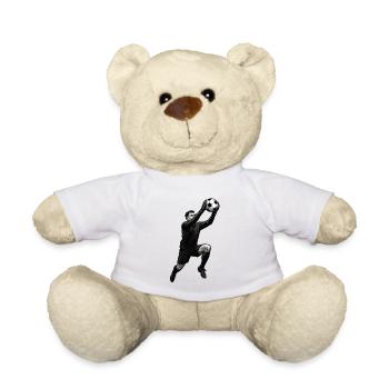 Illustration d’attaque de beach-volley, monochrome - Nounours - blanc - Devant