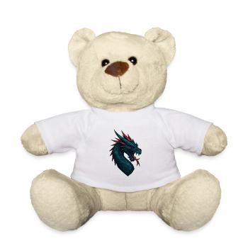 Geometric Dragon Head Blue-Red - Teddy Bear - white - Front