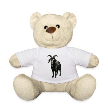 Chèvre sombre – motif animalier mystique - Nounours - blanc - Devant