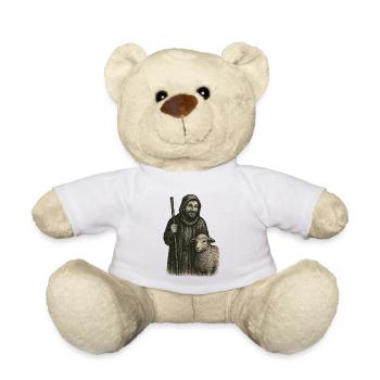 Der gute Hirte – Zeitlose Vintage Illustration - Teddy - Weiß - Vorne