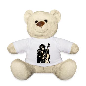 Lederbekleideter Monkey-Bassist - Teddy - Weiß - Vorne
