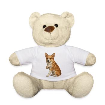 Corgi Love Dad Heart Tattoo - Teddy Bear - white - Front