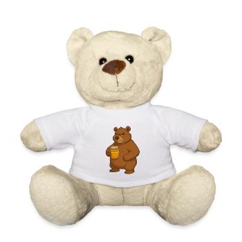 Grumpy Bear logo t-shirt with a jar of honey - Teddy Bear - white - Front