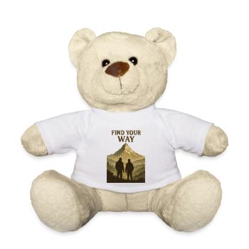 Find Your Way Mountain Hiker Silhouette - Teddy Bear - white - Front
