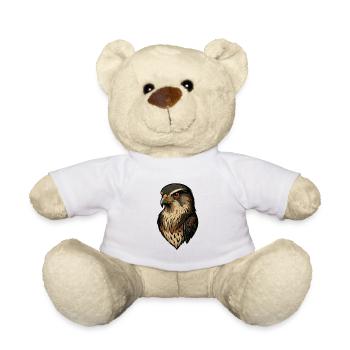 Falcon portrait in golden brown - Teddy Bear - white - Front