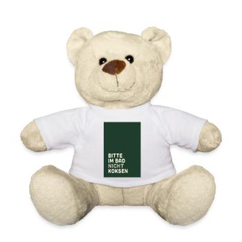 Minimal Statement – Dark Green & Cream Design - Teddy - Weiß - Vorne