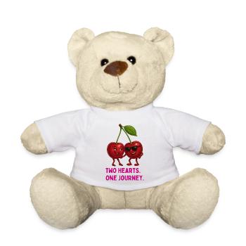 Two Hearts One Journey - Teddy Bear - white - Front