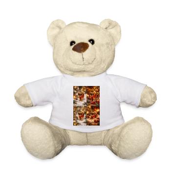 Winter furry friend in the glow of lights - Teddy Bear - white - Front