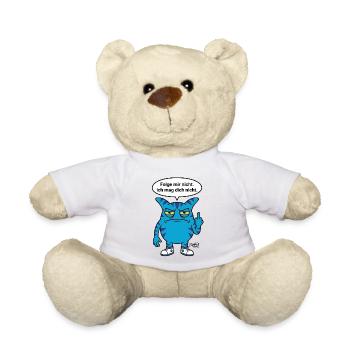 Folge mir nicht - Zooki Mittelfinger Spruch - Teddy - Weiß - Vorne