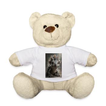 Portrait du Petit Stégosaure - Nounours - blanc - Devant