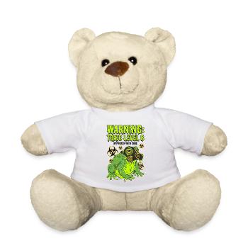 Warning Toxic Level 8 Frog - Teddy Bear - white - Front