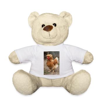 Chicken with Hair Retro - Teddy Bear - white - Front