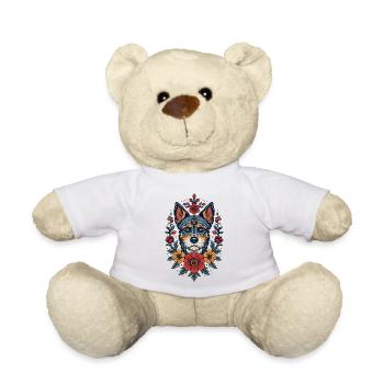 Flowers Dog Terrier Portrait - Teddy Bear - white - Front