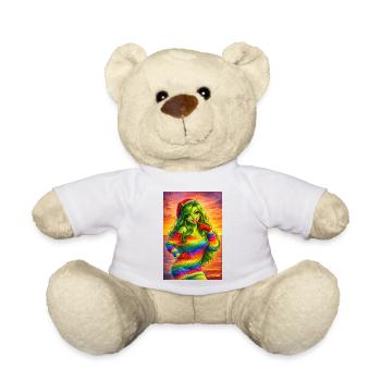 Fille arc-en-ciel à la lumière du soir - Nounours - blanc - Devant