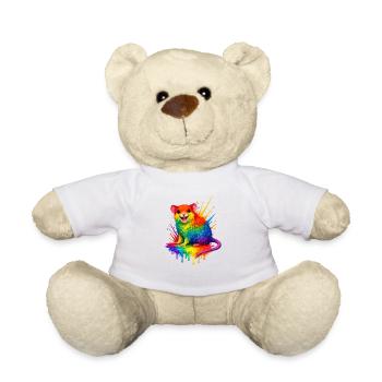 Rainbow mouse in paint splash - Teddy Bear - white - Front