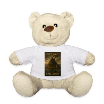 Cornwall England – Steampunk Reiseposter - Teddy - Weiß - Vorne