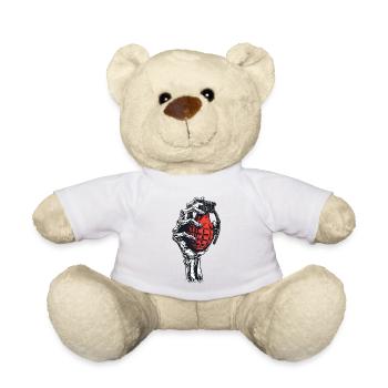 Skelettgranate in Hand - Teddy - Weiß - Vorne