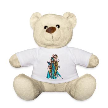 Danseuse du ventre azur Verseau aux cheveux longs - Nounours - blanc - Devant