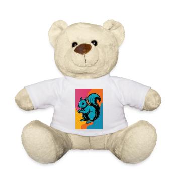Art pop coloré d’écureuil - Nounours - blanc - Devant