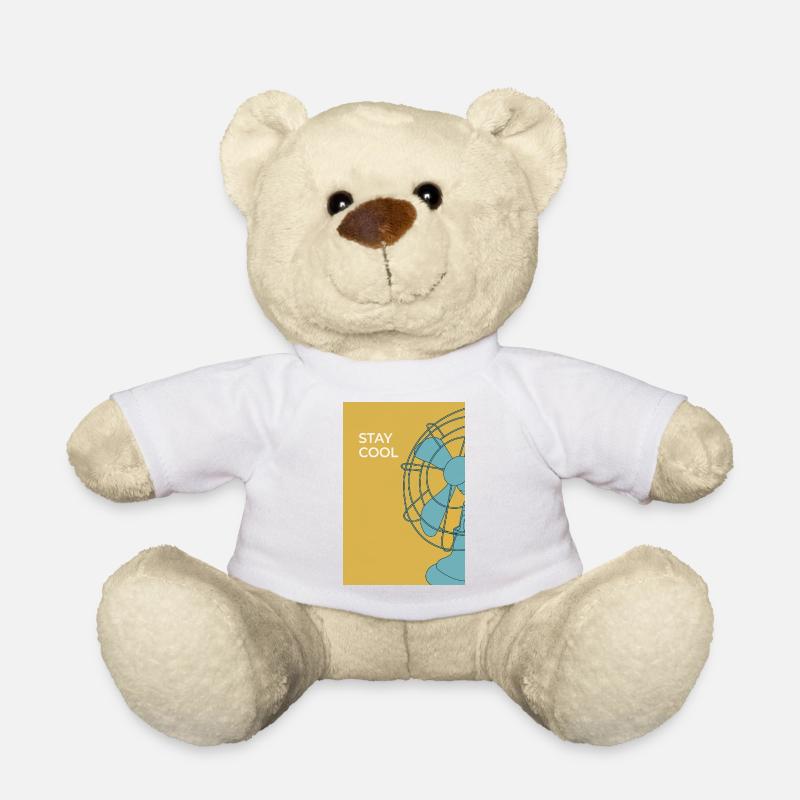 Stay Cool – Modernes Ventilator Poster - Teddy - Weiß