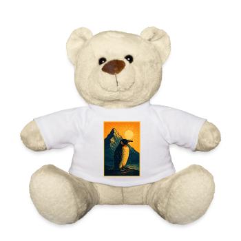 Northern Lights penguin at sunset - Teddy Bear - white - Front