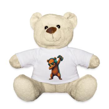 Gamer Bear spielt Videospielkunst - Teddy - Weiß - Vorne