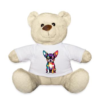 Colorful Chihuahua Dog Geometric - Teddy Bear - white - Front