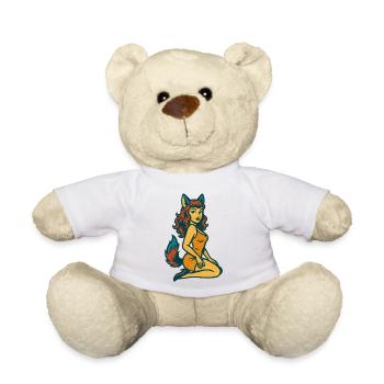 Fox Spirit Pinup - Teddy Bear - white - Front