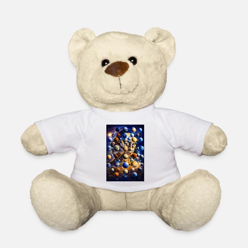 Cosmic Planet Portrait - Teddy Bear - white