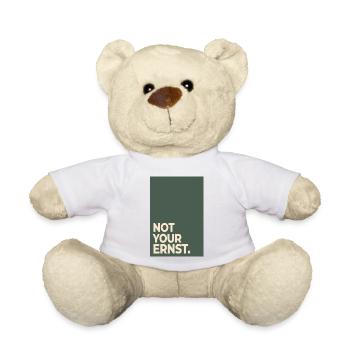 Not Your Ernst – Moss Green Statement - Teddy Bear - white - Front