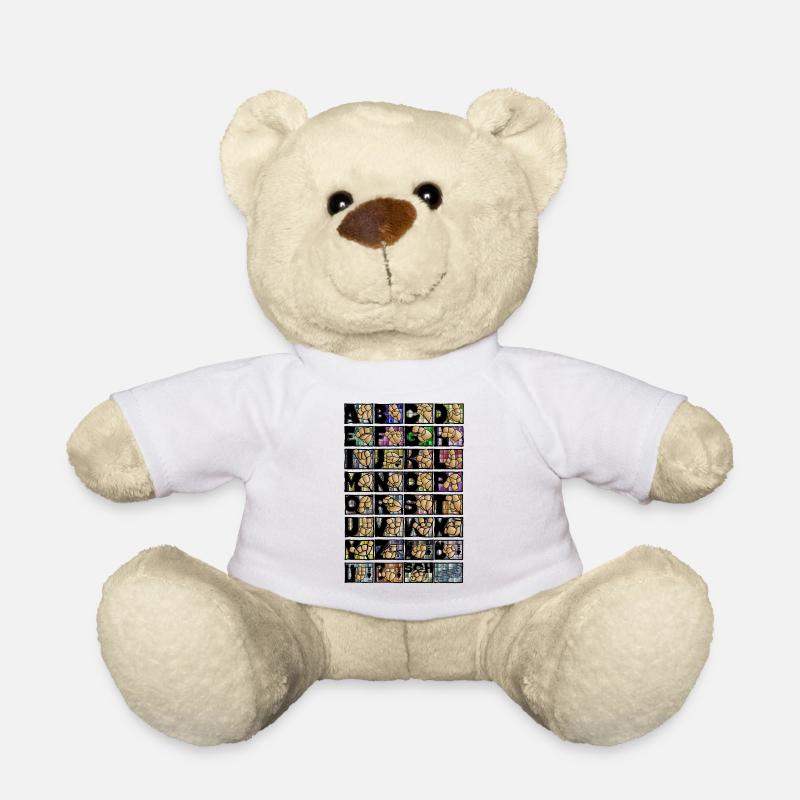 German Finger Alphabet 3 / - Teddy Bear - white