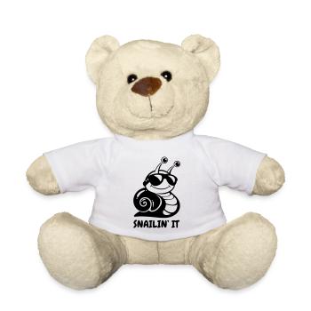 Snailin' It – Cool Snail - Teddy Bear - white - Front