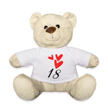 18. 18 JAHRE ALT. 18-JÄHRIGES JUBILÄUM. 18. GEBURTSTAG. - Teddy - Weiß - Vorne